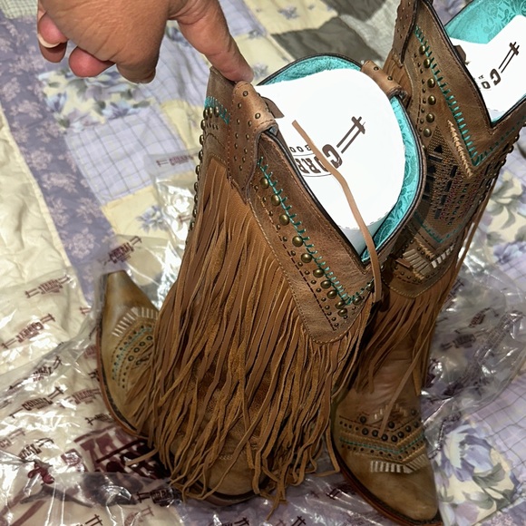 Corral Women's Brown Fringe Western Boots - Picture 5 of 11